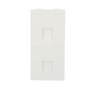 Placa Plana de Voz y Datos con Guardapolvo para 2 RJ45 / Color Blanco / 2 Puertos para Jacks Keystone / Compatible con Cajas de Pavimento SM-CPAV-2 y SM-CPAV-4 / Modelo S76B/9
