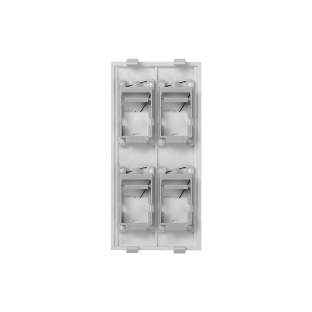 Placa Plana de Voz y Datos con Guardapolvo para 4 RJ45 / Color Blanco / 4 Puertos para Jacks Keystone / Compatible con Cajas de Pavimento SM-CPAV-2 y SM-CPAV-4 / Modelo S76C/9 - Imagen 2