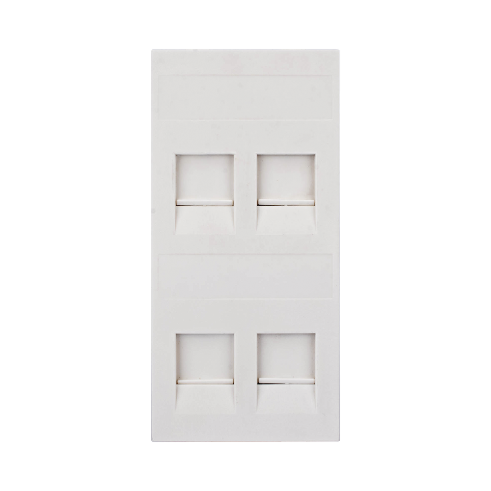 Placa Plana de Voz y Datos con Guardapolvo para 4 RJ45 / Color Blanco / 4 Puertos para Jacks Keystone / Compatible con Cajas de Pavimento SM-CPAV-2 y SM-CPAV-4 / Modelo S76C/9 - Imagen 3
