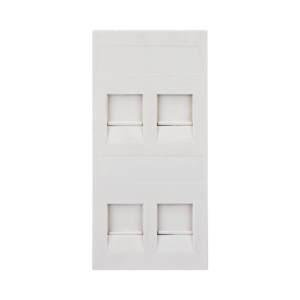 Placa Plana de Voz y Datos con Guardapolvo para 4 RJ45 / Color Blanco / 4 Puertos para Jacks Keystone / Compatible con Cajas de Pavimento SM-CPAV-2 y SM-CPAV-4 / Modelo S76C/9