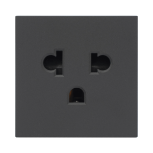 M?dulo para Tomacorriente Euroamericano / Color Grafito / 45x45 mm (1.77 x 1.77 Pulgadas) / Compatible con Torres y Cajas para Escritorio de la Marca Simon