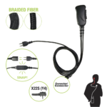 Micrófono con cable de fibra trenzada serie SNAP compatible con VERTEX VX-160/180/210/230/231/350/354/400/410/424/427.