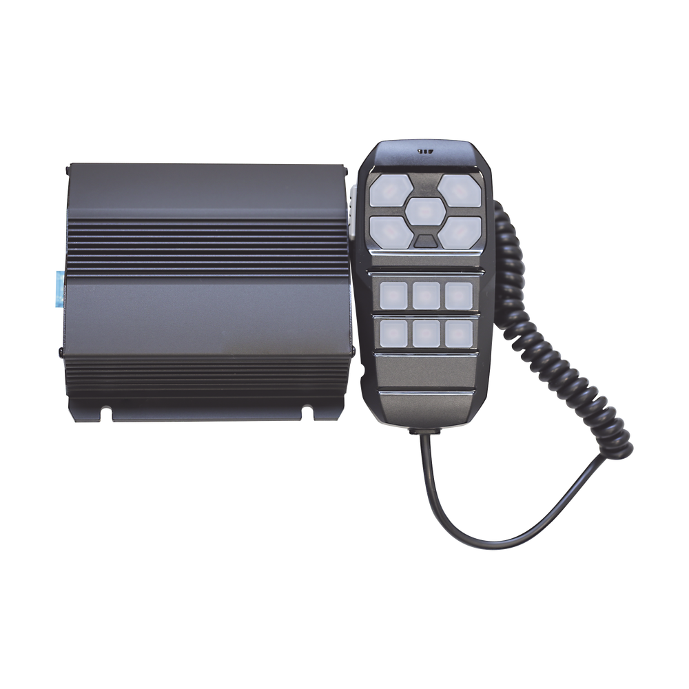 Sirena Vehicular de 100W de Potencia, Con Controlador Unimando Para Control de Tonos, 4 Salidas Auxiliares y Microfono - Imagen 2