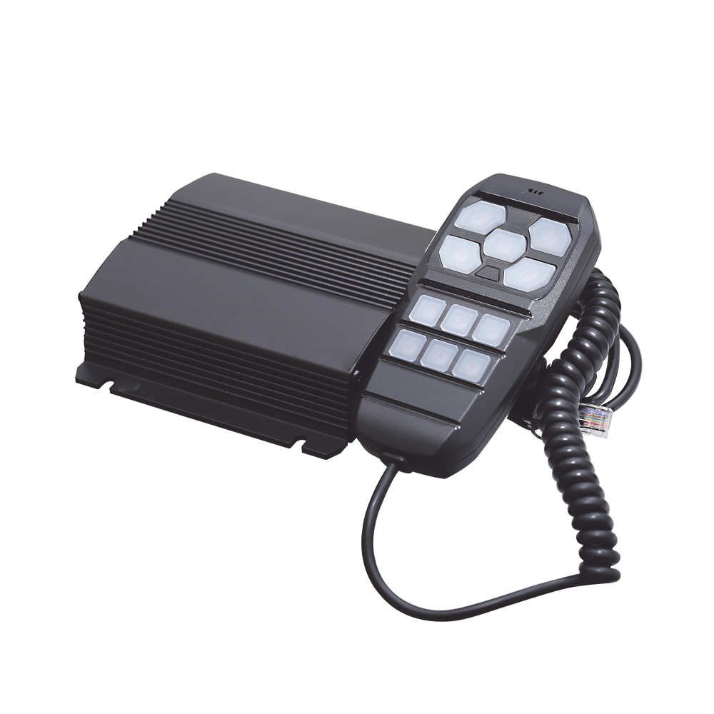 Sirena Vehicular de 100W de Potencia, Con Controlador Unimando Para Control de Tonos, 4 Salidas Auxiliares y Microfono - Imagen 4