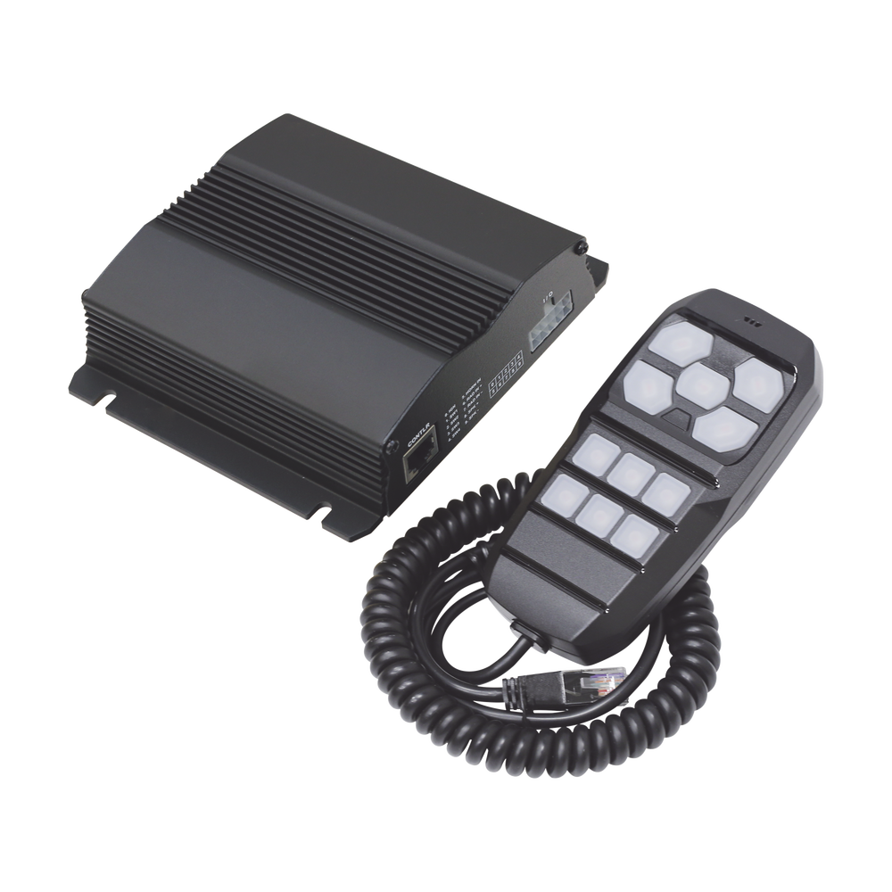 Sirena Vehicular de 100W de Potencia, Con Controlador Unimando Para Control de Tonos, 4 Salidas Auxiliares y Microfono - Imagen 5