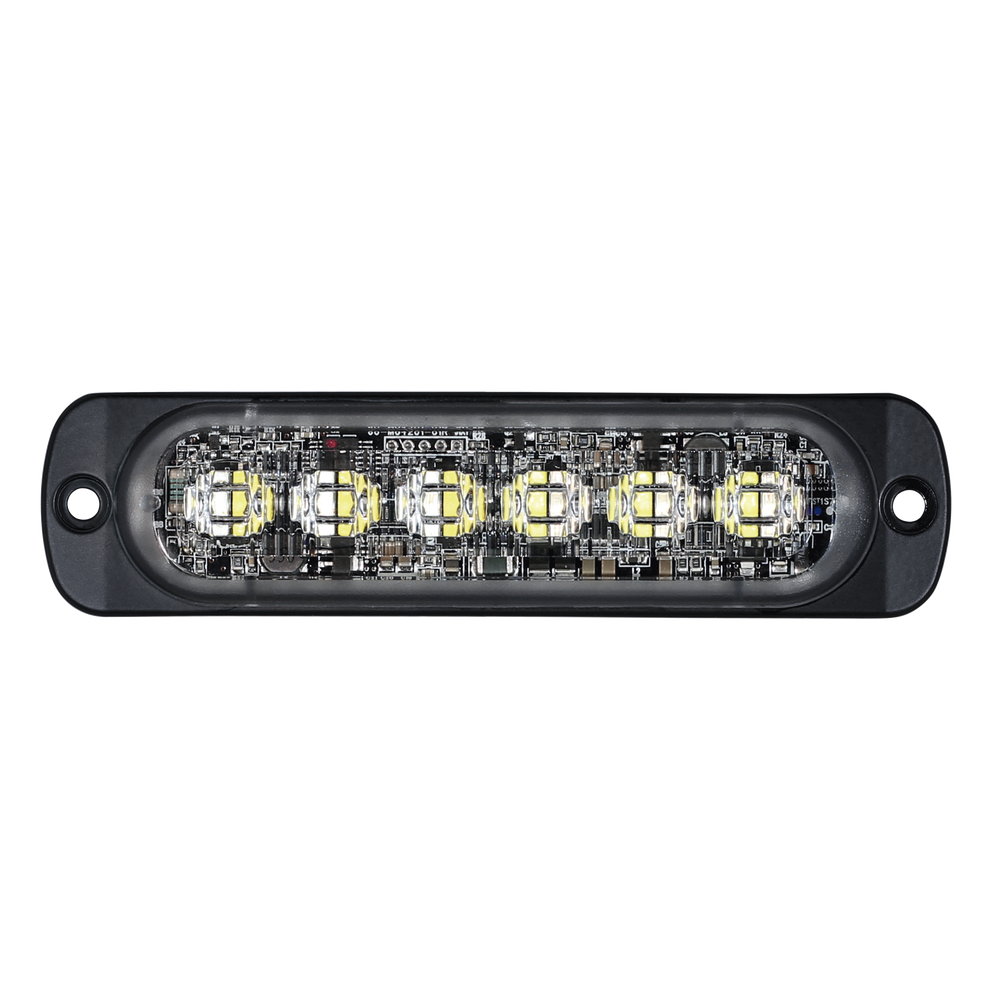 Luz Auxiliar de 12 LED, Rojo/Azul, SAE, Bisel Negro, Lente Transparente - Imagen 2