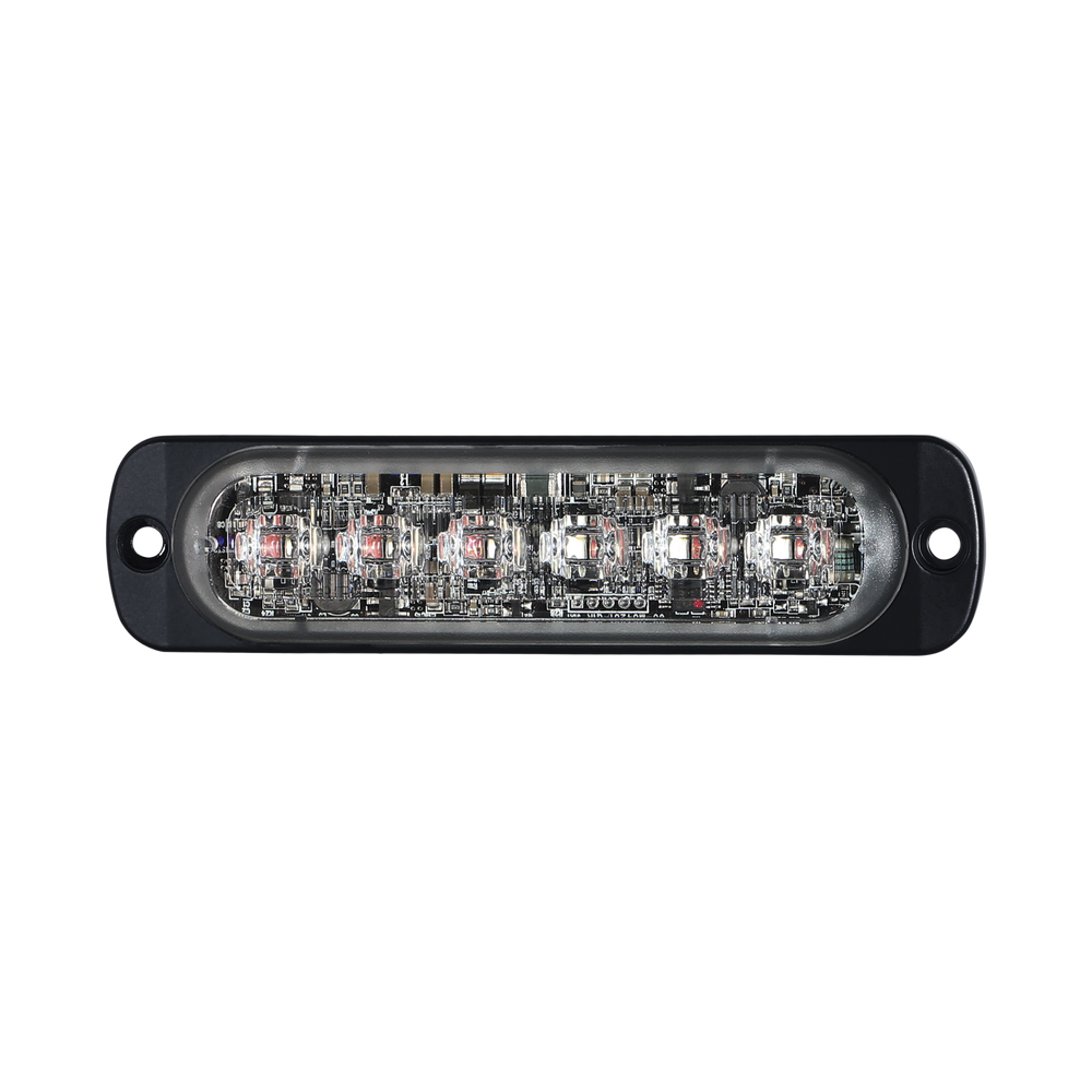 Luz Auxiliar de 12 LED, Rojo/Azul, SAE, Bisel Negro, Lente Transparente - Imagen 3