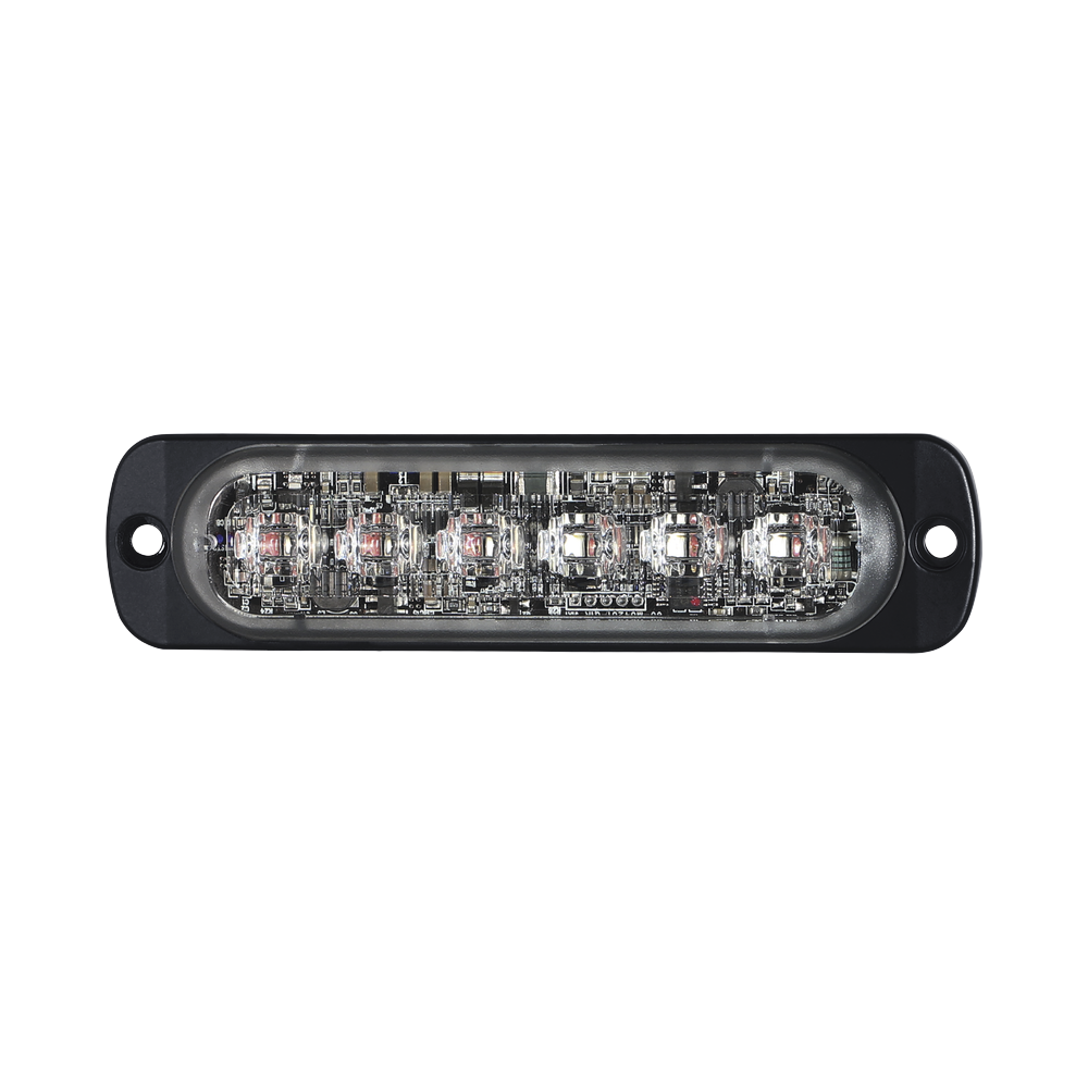 Luz Auxiliar de 12 LED, Rojo/Claro, SAE, Bisel Negro, Lente Transparente - Imagen 2