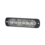 Luz Auxiliar de 12 LED, Rojo/Claro, SAE, Bisel Negro, Lente Transparente