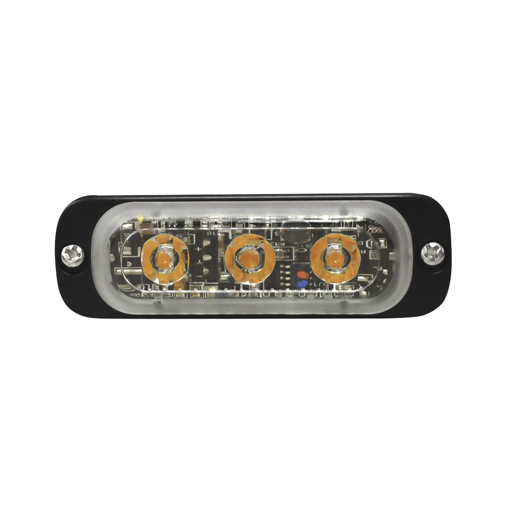 Luz Auxiliar de 3 LED, Ambar, SAE, 12-24 Vcd, Lente transparente - Imagen 2