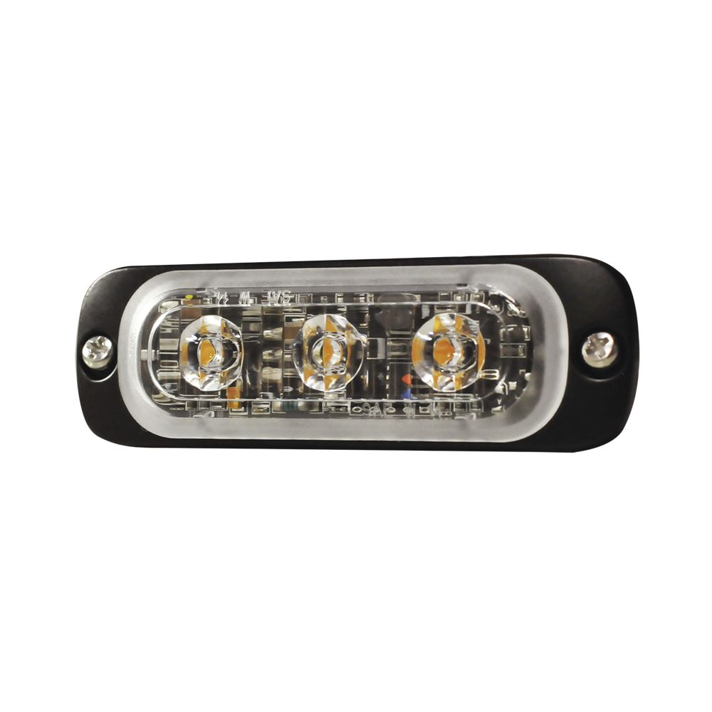 Luz Auxiliar de 3 LED, Azul, SAE, 12-24 Vcd, Lente transparente