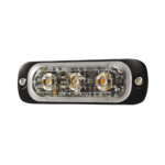 Luz Auxiliar de 3 LED, Roja, SAE, 12-24 Vcd, Lente transparente