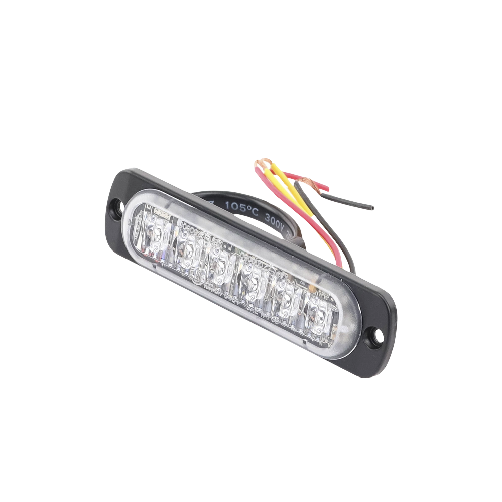 Luz Auxiliar de 6 LED, Ambar, Bisel Negro, Lente Transparente - Imagen 8