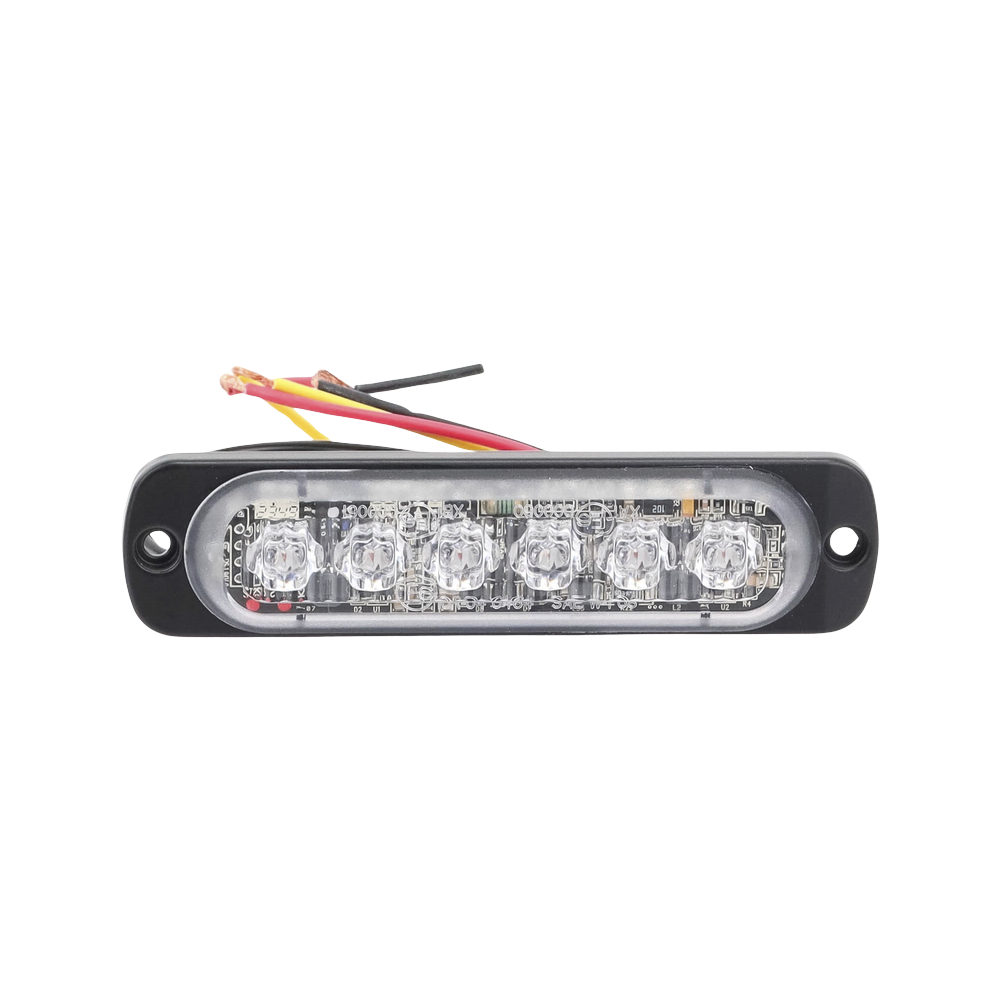 Luz Auxiliar de 6 LED, Ambar, Bisel Negro, Lente Transparente - Imagen 9