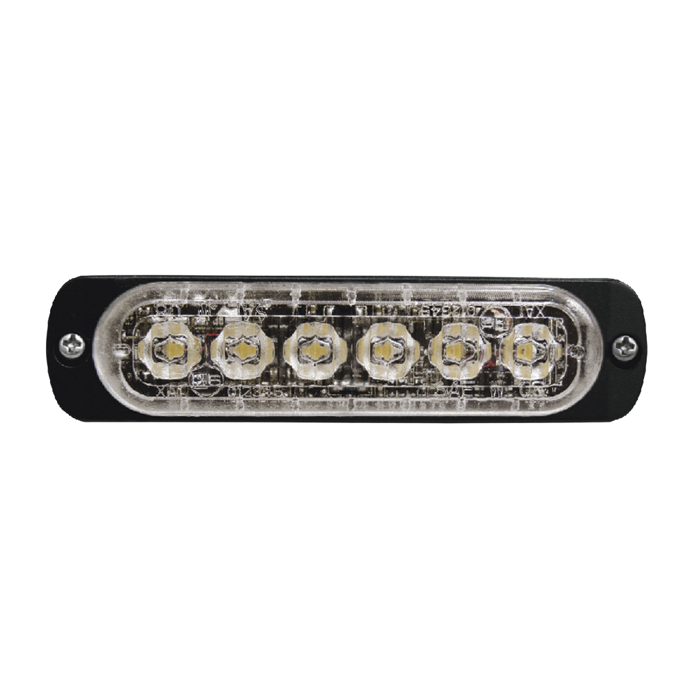 Luz Auxiliar de 6 LED, Ambar, Bisel Negro, Lente Transparente - Imagen 3