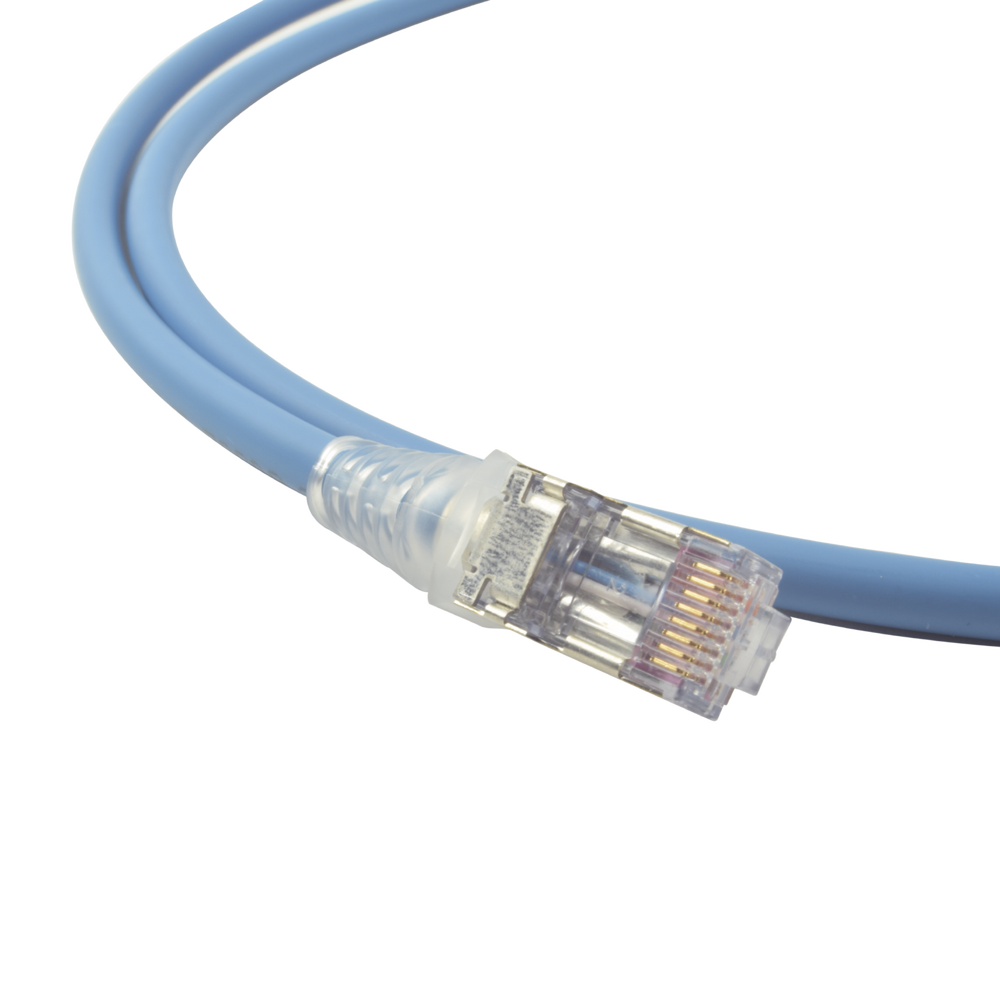 Patch Cord Skinny Cat6A Blindado S/FTP, 1.52 Metros (5 Pies), Di?metro Reducido 28 AWG, Color Azul - Imagen 4