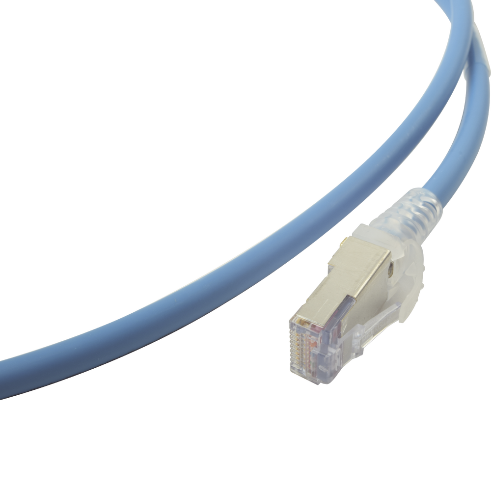 Patch Cord Skinny Cat6A Blindado S/FTP, 1.52 Metros (5 Pies), Di?metro Reducido 28 AWG, Color Azul - Imagen 5