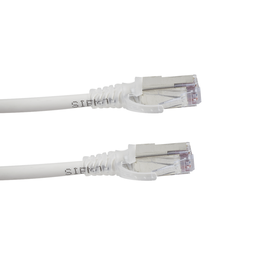 Patch Cord Skinny Cat6A Blindado S/FTP, 2.13 Metros (7 Pies), Di?metro Reducido 28 AWG, Color Blanco - Imagen 2