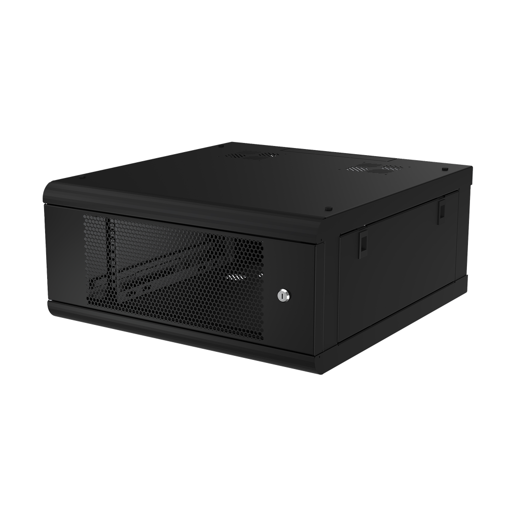 Gabinete de Pared con Puerta Perforada, 635mm de Profundidad, 4U Rack de 19 in, Acero Reforzado