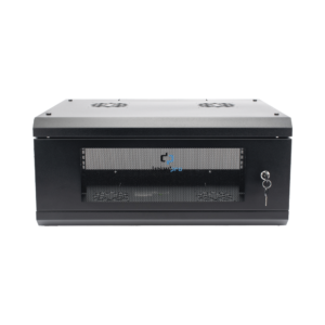 Gabinete de Pared con Puerta de Cristal Templado, 455 mm de Profundidad, 4U Rack de 19 in, Acero Reforzado