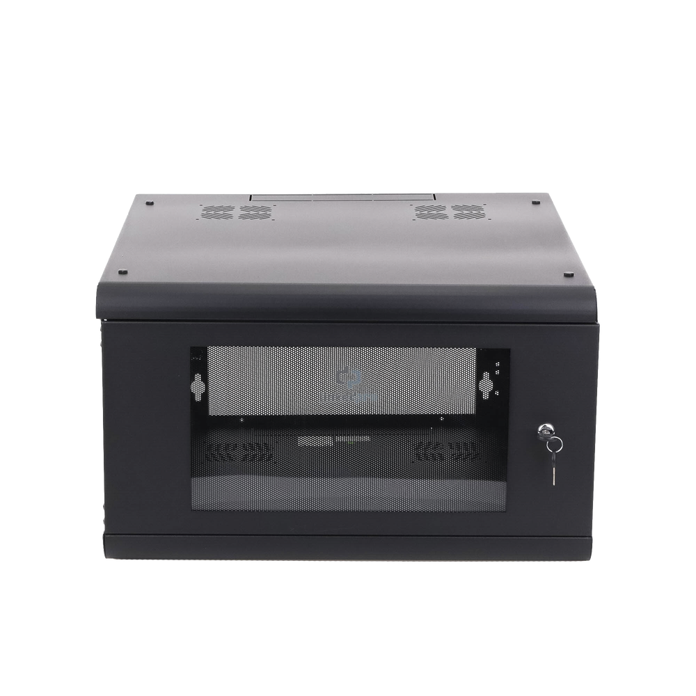 Gabinete de Pared con Puerta de Cristal Templado, 635 mm de Profundidad, 6U Rack de 19 in, Acero Reforzado - Imagen 3