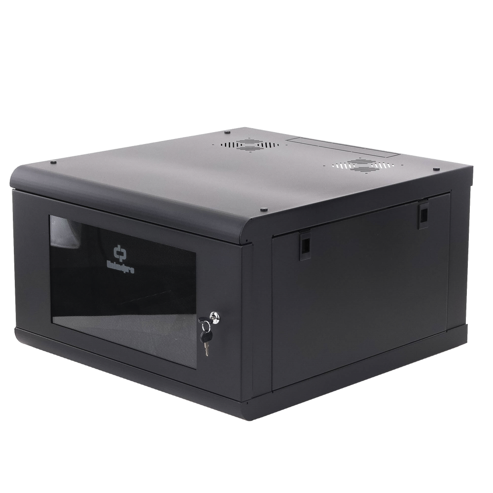 Gabinete de Pared con Puerta de Cristal Templado, 635 mm de Profundidad, 6U Rack de 19 in, Acero Reforzado - Imagen 4