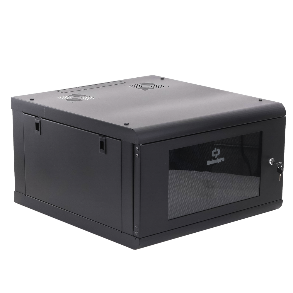 Gabinete de Pared con Puerta de Cristal Templado, 635 mm de Profundidad, 6U Rack de 19 in, Acero Reforzado - Imagen 6