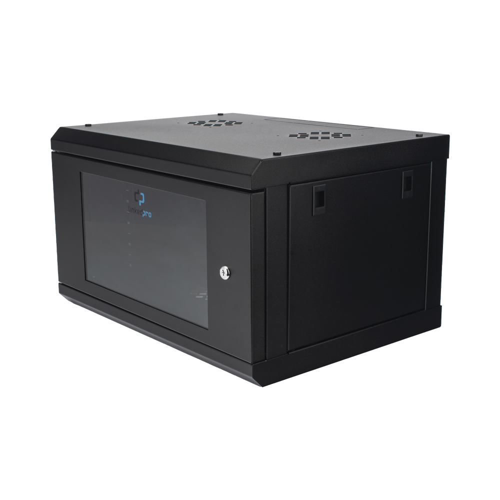 Gabinete de Pared con Puerta de Cristal Templado, 455mm de Profundidad, 6U Rack de 19'', Acero Reforzado - Imagen 2