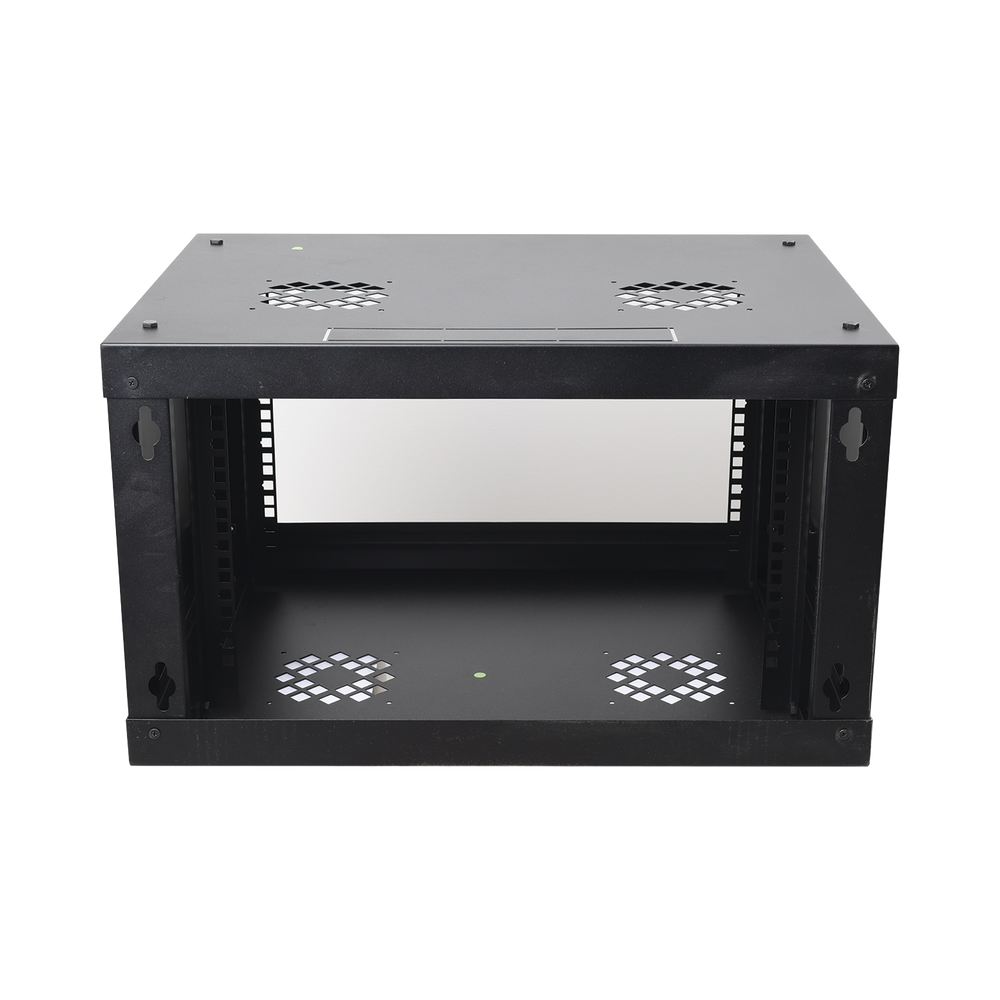 Gabinete de Pared de 6U con Puerta Perforada, 455 mm de Profundidad Total, Rack de 19'', Acero Reforzado Color Negro - Imagen 4