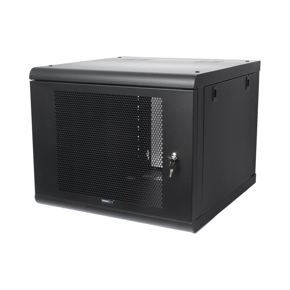 Gabinete de Pared con Puerta Perforada, 635mm de Profundidad, 9U Rack de 19 in, Acero Reforzado - Imagen 3