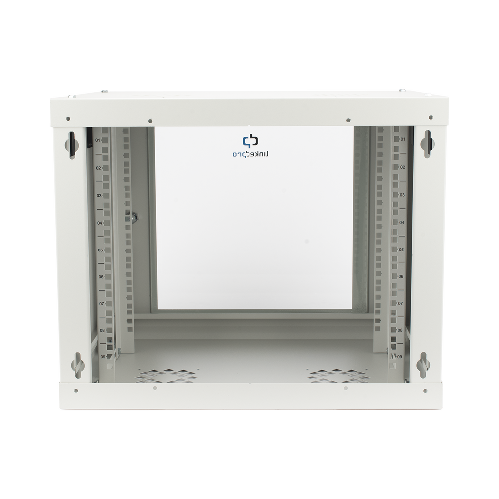 Gabinete de Pared de 9U con Puerta de Cristal Templado, 479.5 mm de Profundidad, Rack de 19'', Acero Reforzado Gris Mate - Imagen 4