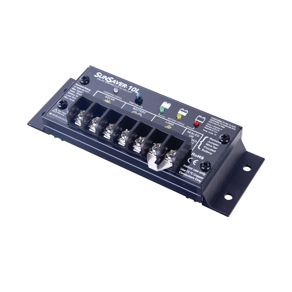 Controlador de Carga Solar SunSaver PWM 10 A / 12 VCC / Encapsulado Ep?xico / Clase 1 Div 2 / Compensaci?n de Temperatura