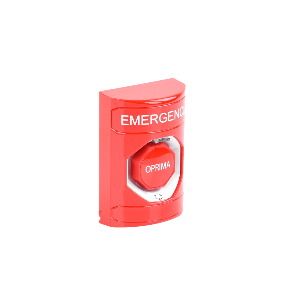 Botón de Emergencia, Texto en Español, Color Rojo, Acción Mantenida, Girar para Restablecer y LED Multicolor - Imagen 3