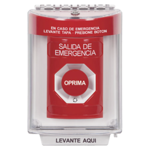 Botón Multipropósito, Salida De Emergencia, Girar Para Reset, Bocina Integrada, Español, Cubierta De Policarbonato, 2 Relevadores NO/NC, Interior/exterior