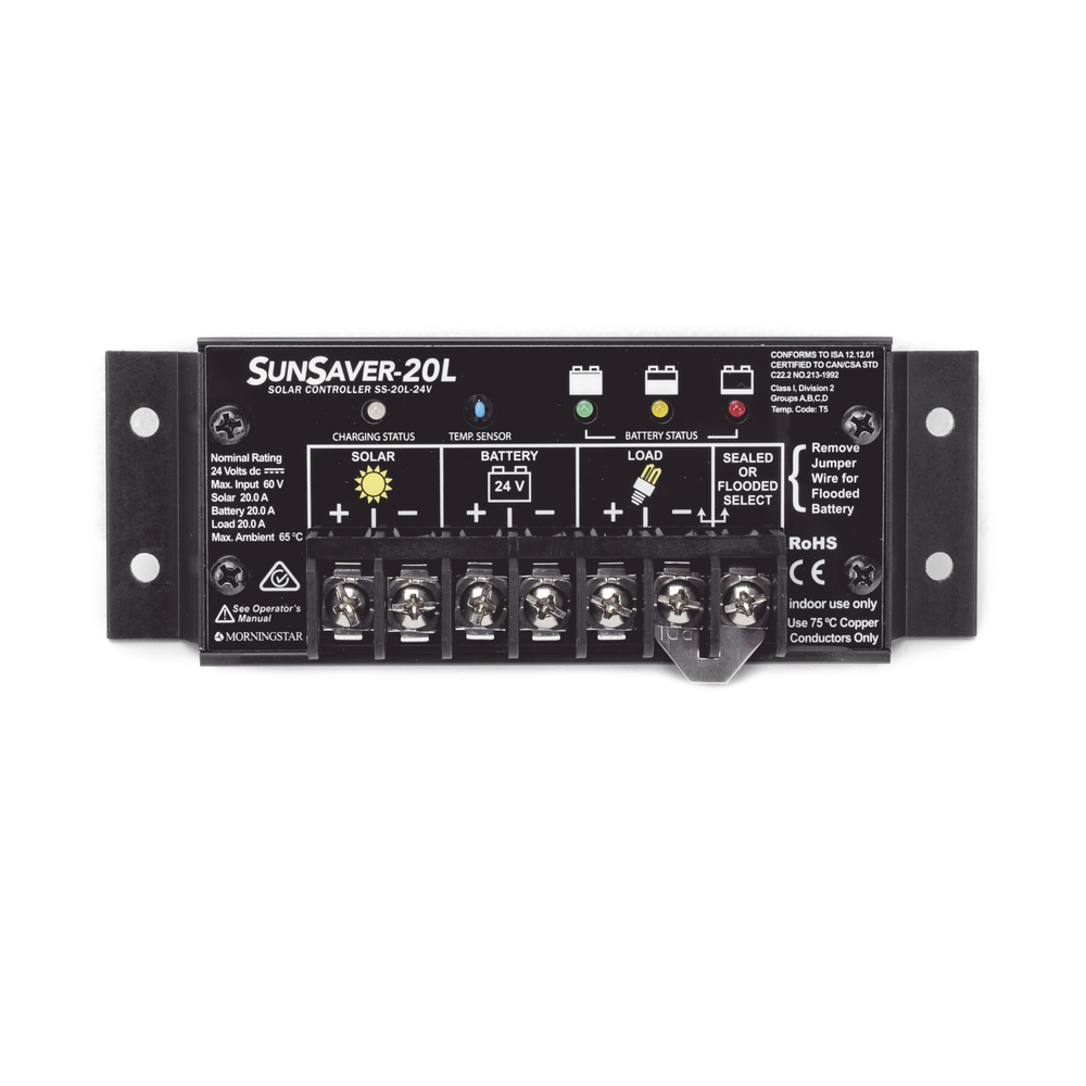 Controlador de Carga Solar SunSaver PWM 20 A / 12 VCC / Encapsulado Ep?xico / Clase 1 Div 2 / Compensaci?n de Temperatura - Imagen 2