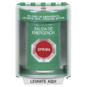 Botón Multipropósito, Salida De Emergencia, Girar Para Reset, Español, Cubierta De Policarbonato, 2 Relevadores NO/NC, Interior/Exterior