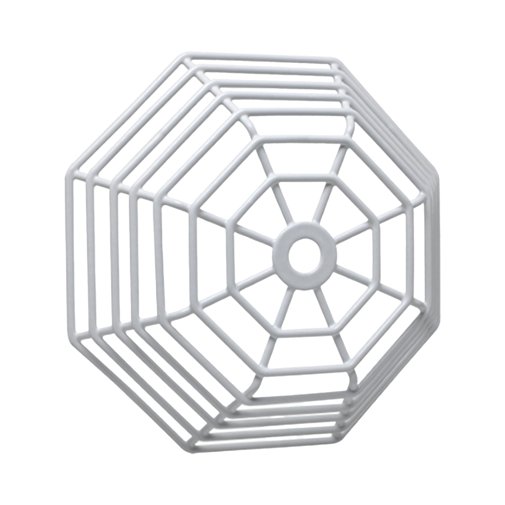Rejilla de acero Web Stopper® para protección de detectores de humo de vandalismo y accidentes. Bajo perfil, montaje empotrado.