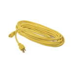 Extensión eléctrica de uso rudo aterrizada 10 metros / 127 V CA 10 A Máximo / Color Amarillo.