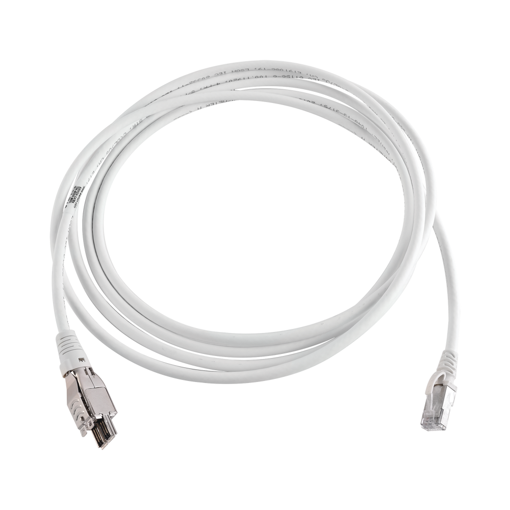 Patch Cord TERA Cat6A 1/10G Ethernet, de 4 Pares y Conector Modular, LS0H, Color Marfil, 10 Metros (32.81 Pies)