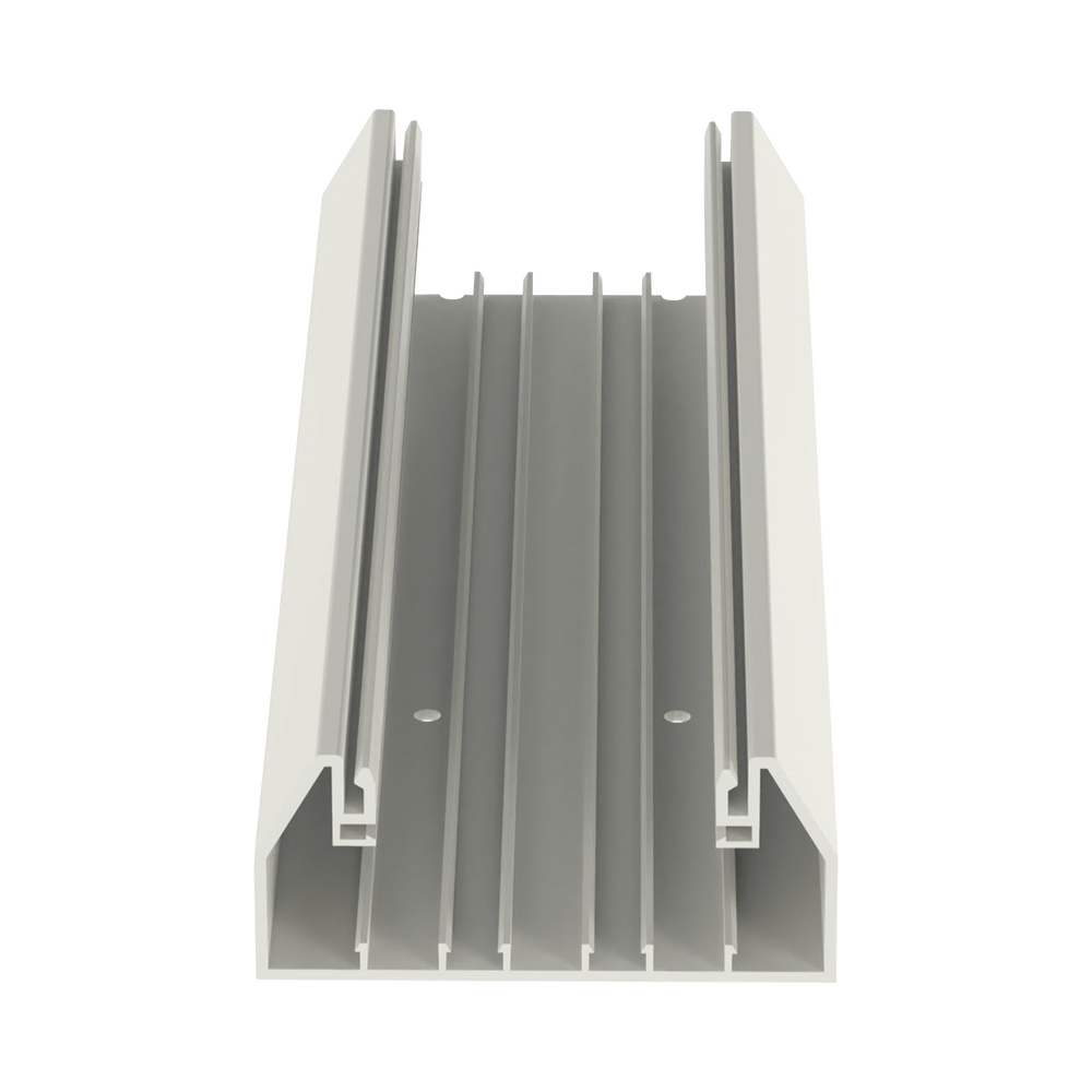 Base para canaleta T-70, de PVC rígido, con orificios perforados para montaje, 103.3 x 44.9 x 2400 mm, Color Blanco Mate - Imagen 2