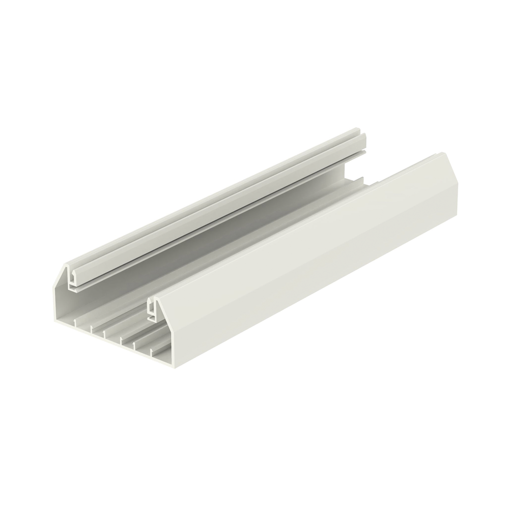 Base para canaleta T-70, de PVC rígido, con orificios perforados para montaje, 103.3 x 44.9 x 2400 mm, Color Blanco Mate - Imagen 3
