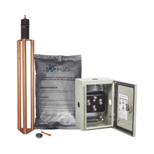 Kit de puesta a tierra de 70 A con Electrodo, Filtro, Acoplador y Compuesto H2Ohm.