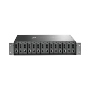 Chasis para Montaje en Rack de 14 bah??as / Soporta Convertidores de Fibra ??ptica TP-Link /  Compatibles (MC111CS, MC112CS, MC220L, MC110CS, MC100CM, MC210CS, MC200CM) / Plug and Play