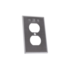 Tapa rectangular para contacto dúplex de aluminio tipo RR a prueba de intemperie.