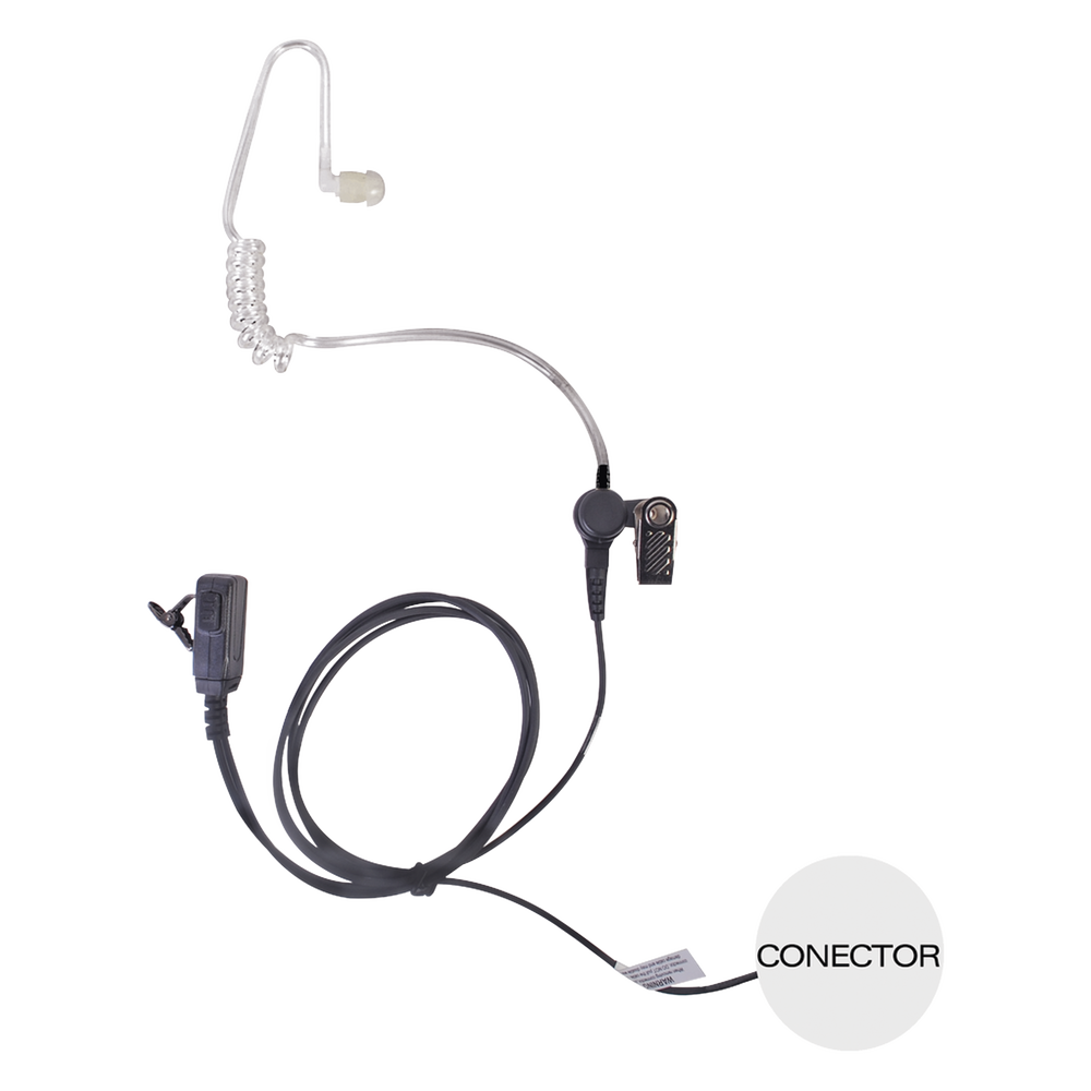 Micrófono - audífono de tubo acústico transparente de grado médico con conector de dos pines para KENWOOD Y ABELL