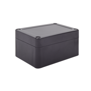 Gabinete Plǭstico Negro para Exterior (IP65) de 100 x 68 x 50 mm Cierre por Tornillos.
