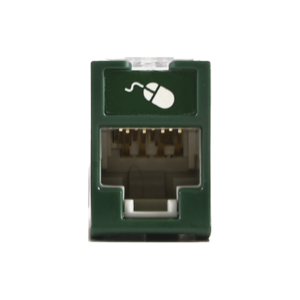 Jack UltraMAX Cat5e, UTP, Montaje H?brido en Placa de Pared (Plano y Angulado), Color Verde, Punch Down