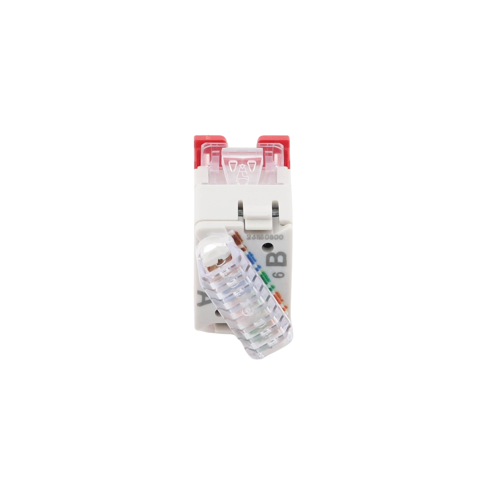 Jack Ultramax Cat6, UTP, Montaje H?brido en Placa de Pared (Plano y Angulado), Color Rojo, Punch Down - Imagen 4