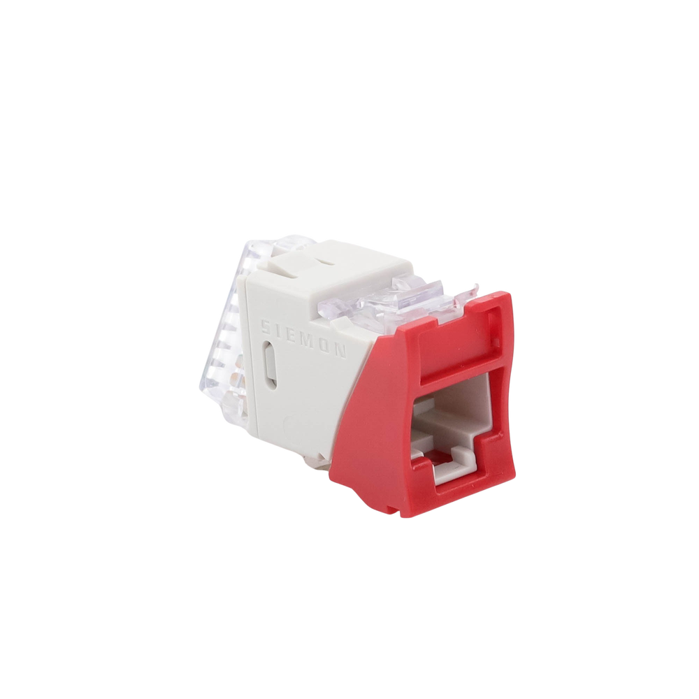 Jack Ultramax Cat6, UTP, Montaje H?brido en Placa de Pared (Plano y Angulado), Color Rojo, Punch Down - Imagen 5