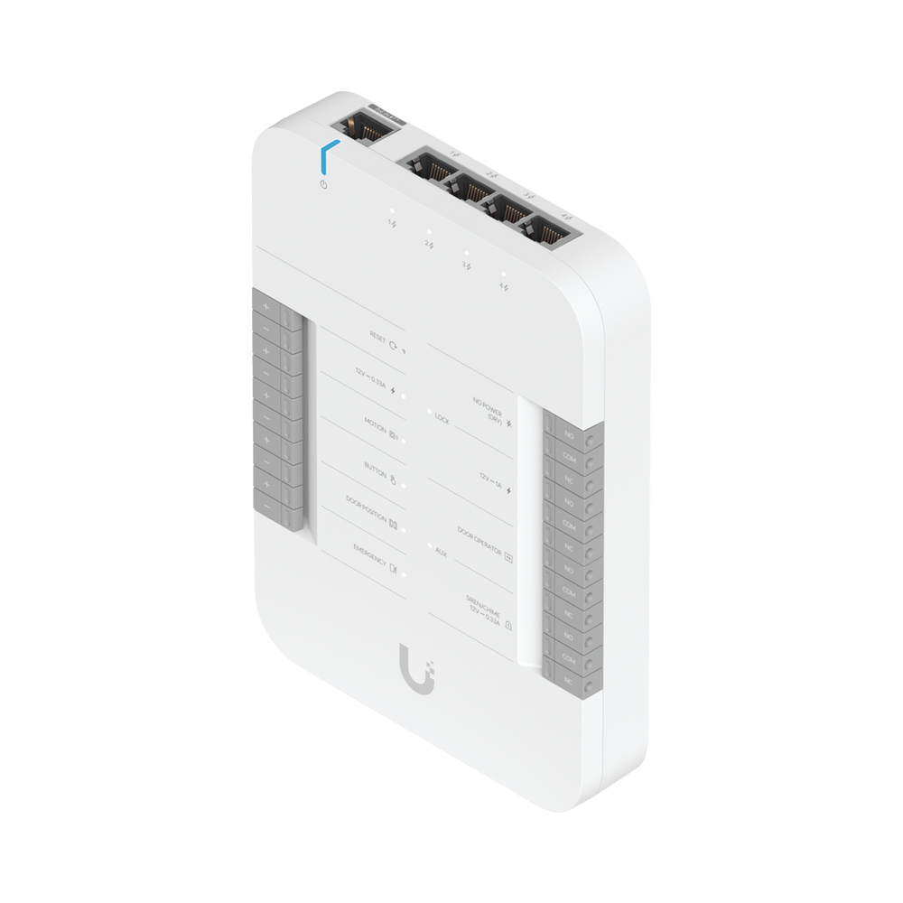 UniFi Access Hub Door, puede conectar 2 lectores y 2 cámaras (no incluidos) para controlar solo una puerta / 2 terminales AUX y 4 entradas adicionales (sensores y botones) POE 802.3bt no incluido - Imagen 4